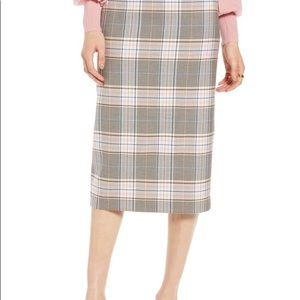 Halogen Mid-Length Plaid Pencil Skirt, Size 10, NWOT